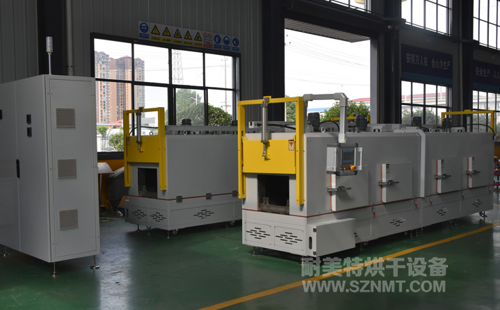 新能源汽車電機產(chǎn)品涂膠后膠水固化熱套冷卻通道加熱隧道爐